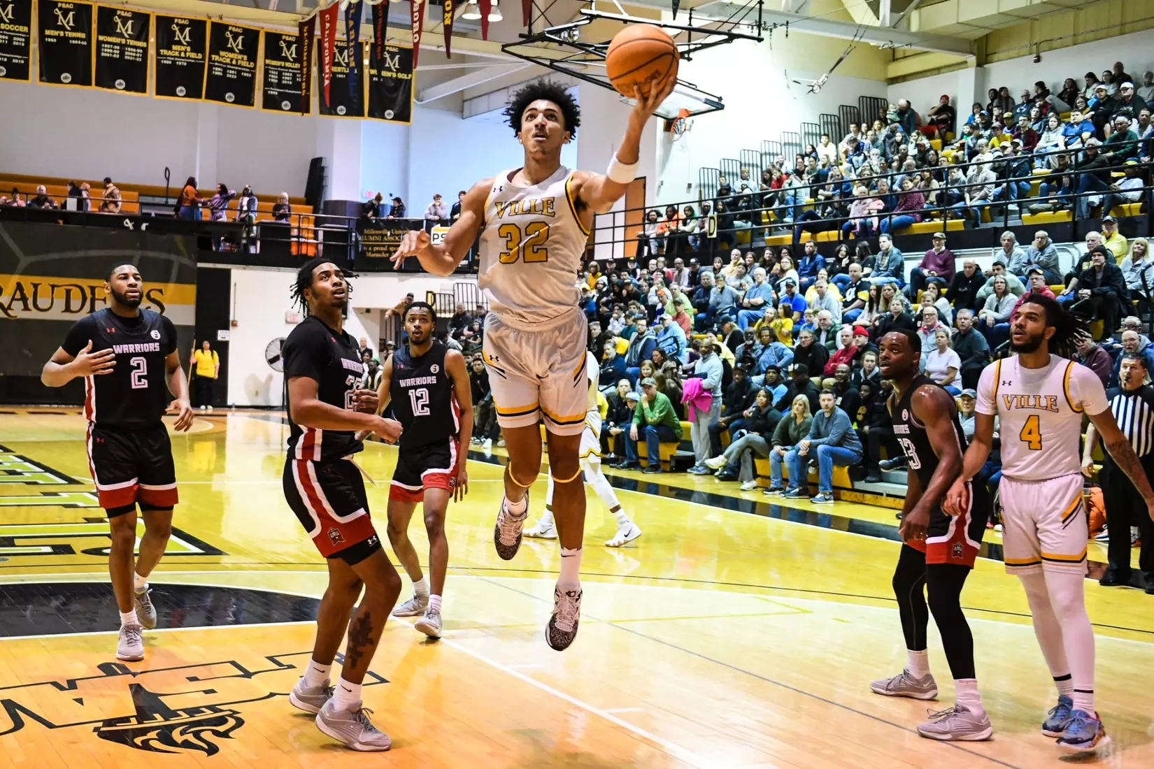 Millersville vs. East Stroudsburg basketball action on Senior Day at Pucillo Gymnasium in Millersville on Saturday, February 24, 2024. Mark Palczewski/Millersville Athletics.