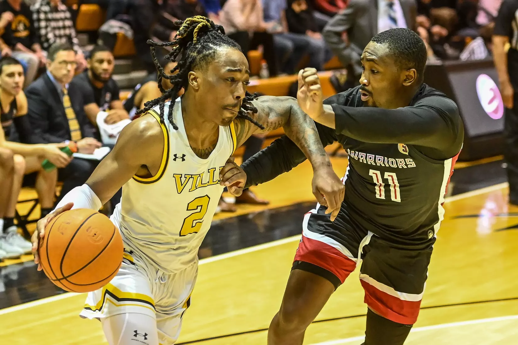 Millersville vs. East Stroudsburg basketball action on Senior Day at Pucillo Gymnasium in Millersville on Saturday, February 24, 2024. Mark Palczewski/Millersville Athletics.