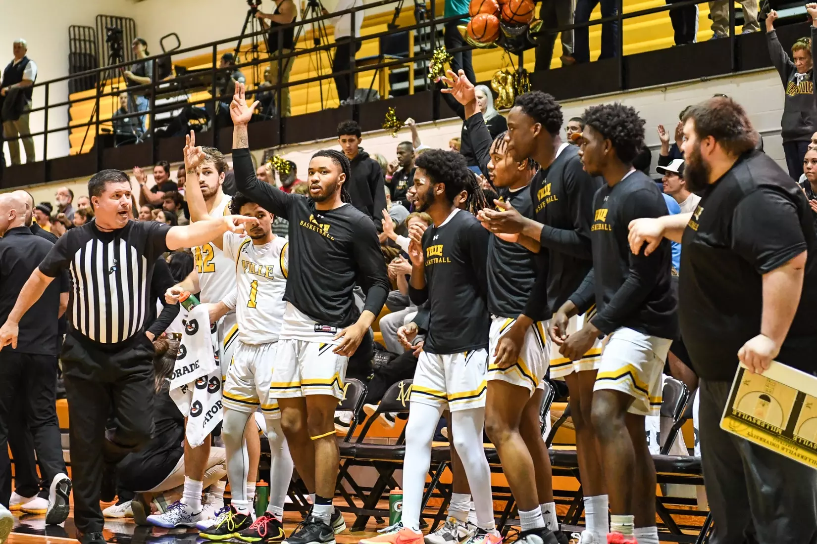 Millersville vs. East Stroudsburg basketball action on Senior Day at Pucillo Gymnasium in Millersville on Saturday, February 24, 2024. Mark Palczewski/Millersville Athletics.