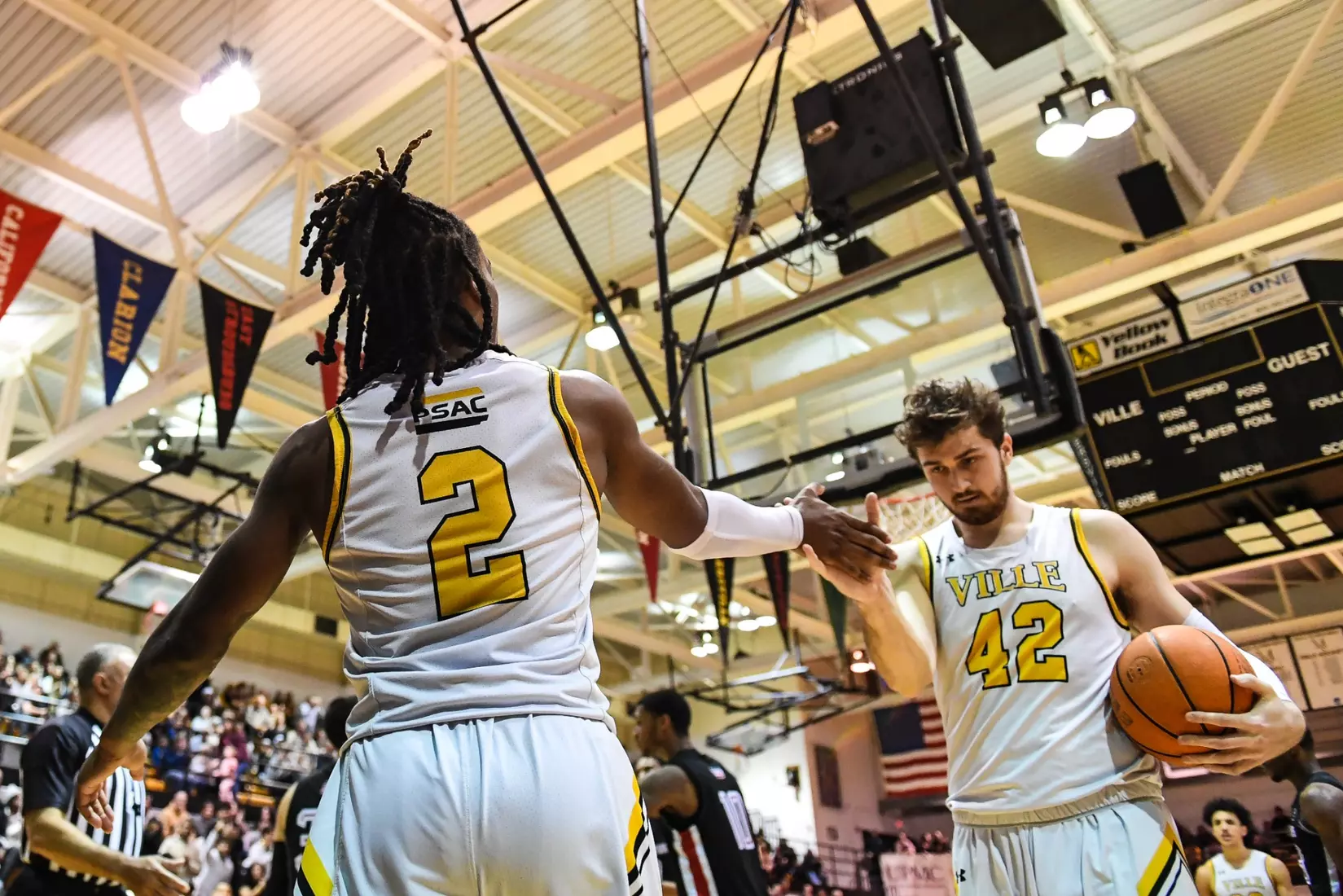 Millersville vs. East Stroudsburg basketball action on Senior Day at Pucillo Gymnasium in Millersville on Saturday, February 24, 2024. Mark Palczewski/Millersville Athletics.