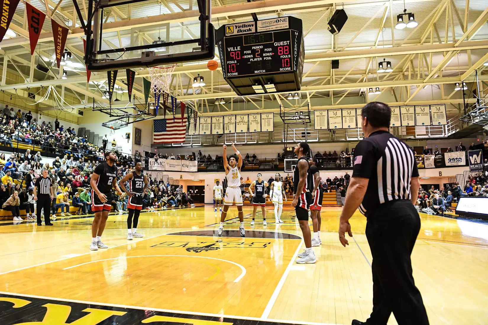 Millersville vs. East Stroudsburg basketball action on Senior Day at Pucillo Gymnasium in Millersville on Saturday, February 24, 2024. Mark Palczewski/Millersville Athletics.