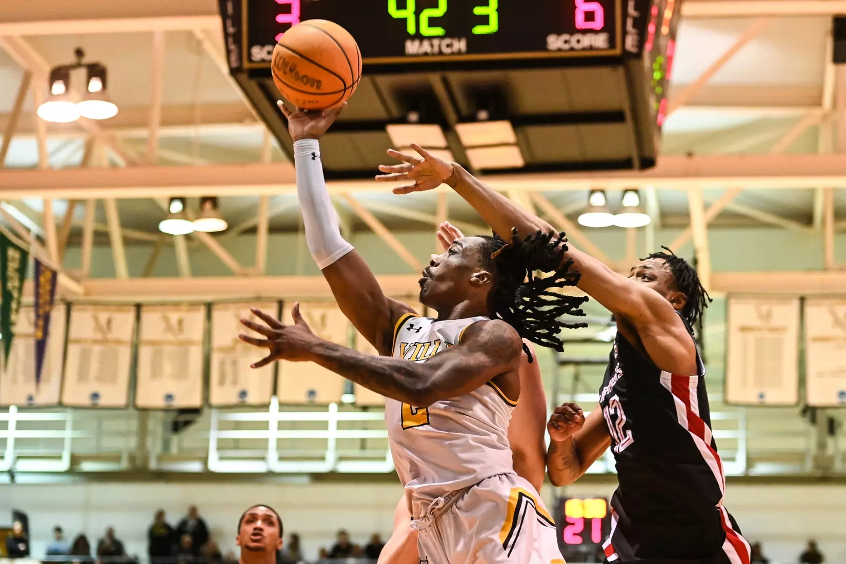 Millersville vs. East Stroudsburg basketball action on Senior Day at Pucillo Gymnasium in Millersville on Saturday, February 24, 2024. Mark Palczewski/Millersville Athletics.