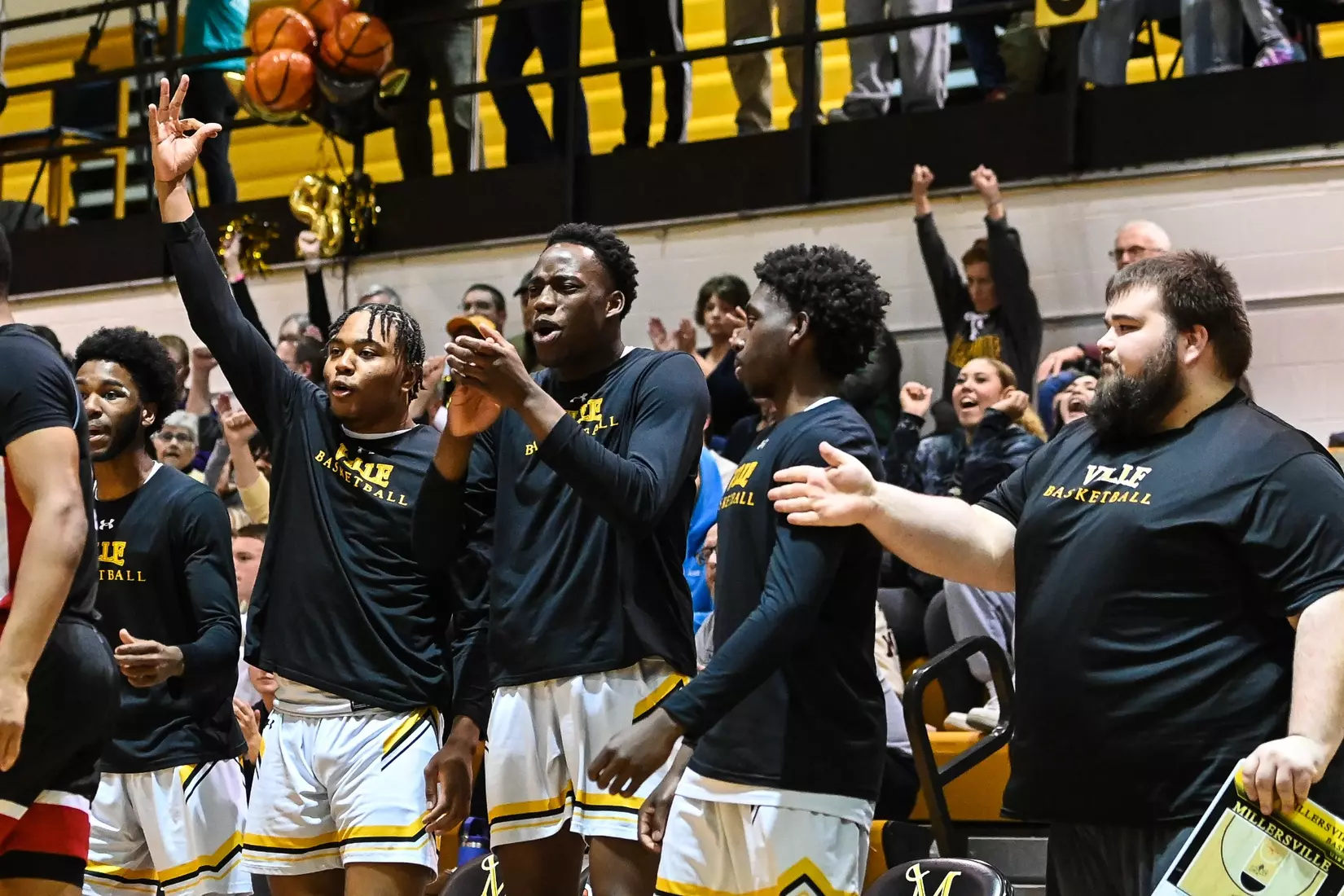 Millersville vs. East Stroudsburg basketball action on Senior Day at Pucillo Gymnasium in Millersville on Saturday, February 24, 2024. Mark Palczewski/Millersville Athletics.