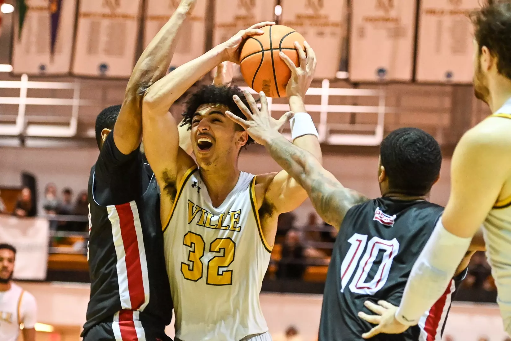 Millersville vs. East Stroudsburg basketball action on Senior Day at Pucillo Gymnasium in Millersville on Saturday, February 24, 2024. Mark Palczewski/Millersville Athletics.
