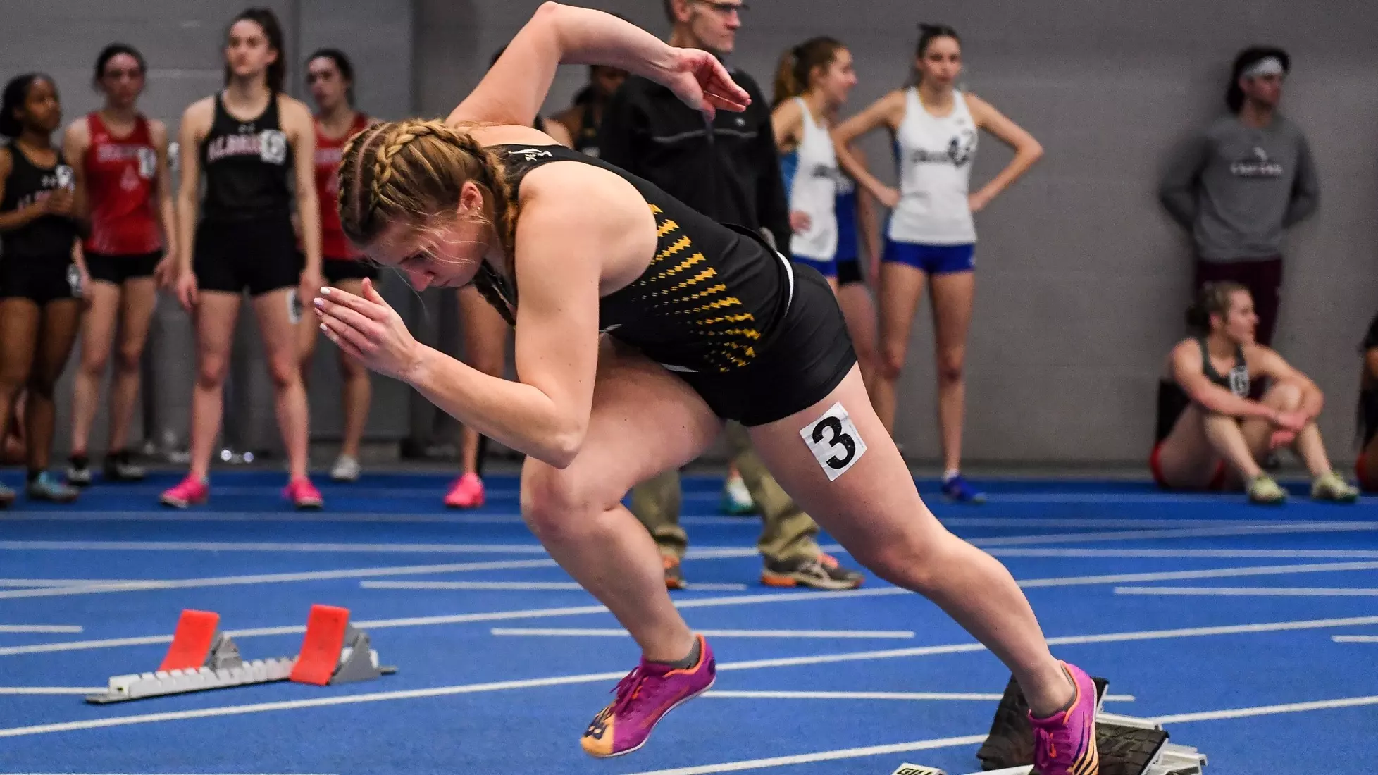 Blue and White Invite indoor track and field meet at Franklin & Marshall College in Lancaster on Friday, February 9, 2024. Mark Palczewski/Millersville Athletics.