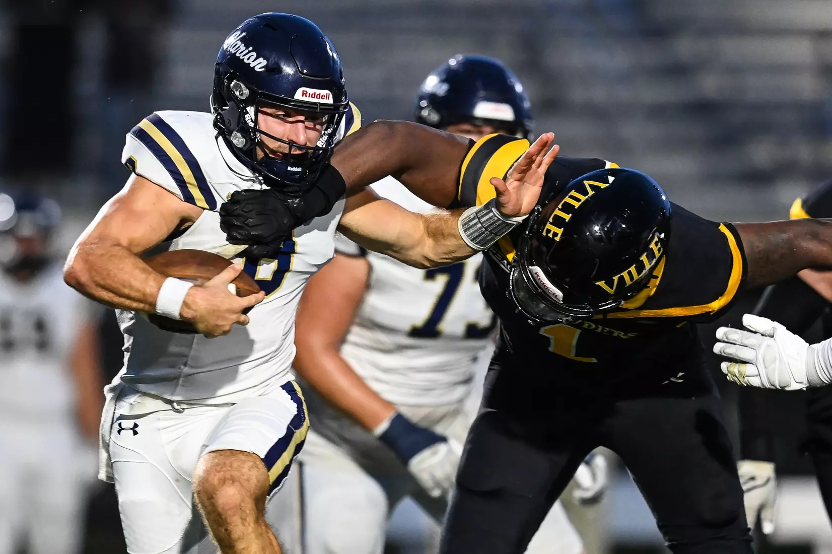 Millersville vs. Clarion football action at Biemesderfer Stadium in Millersville on Thursday, August 29, 2024. Mark Palczewski Photo.