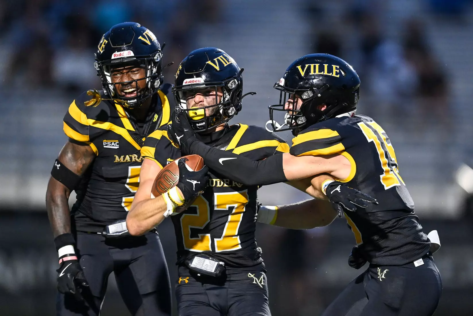 Millersville vs. Clarion football action at Biemesderfer Stadium in Millersville on Thursday, August 29, 2024. Mark Palczewski Photo.