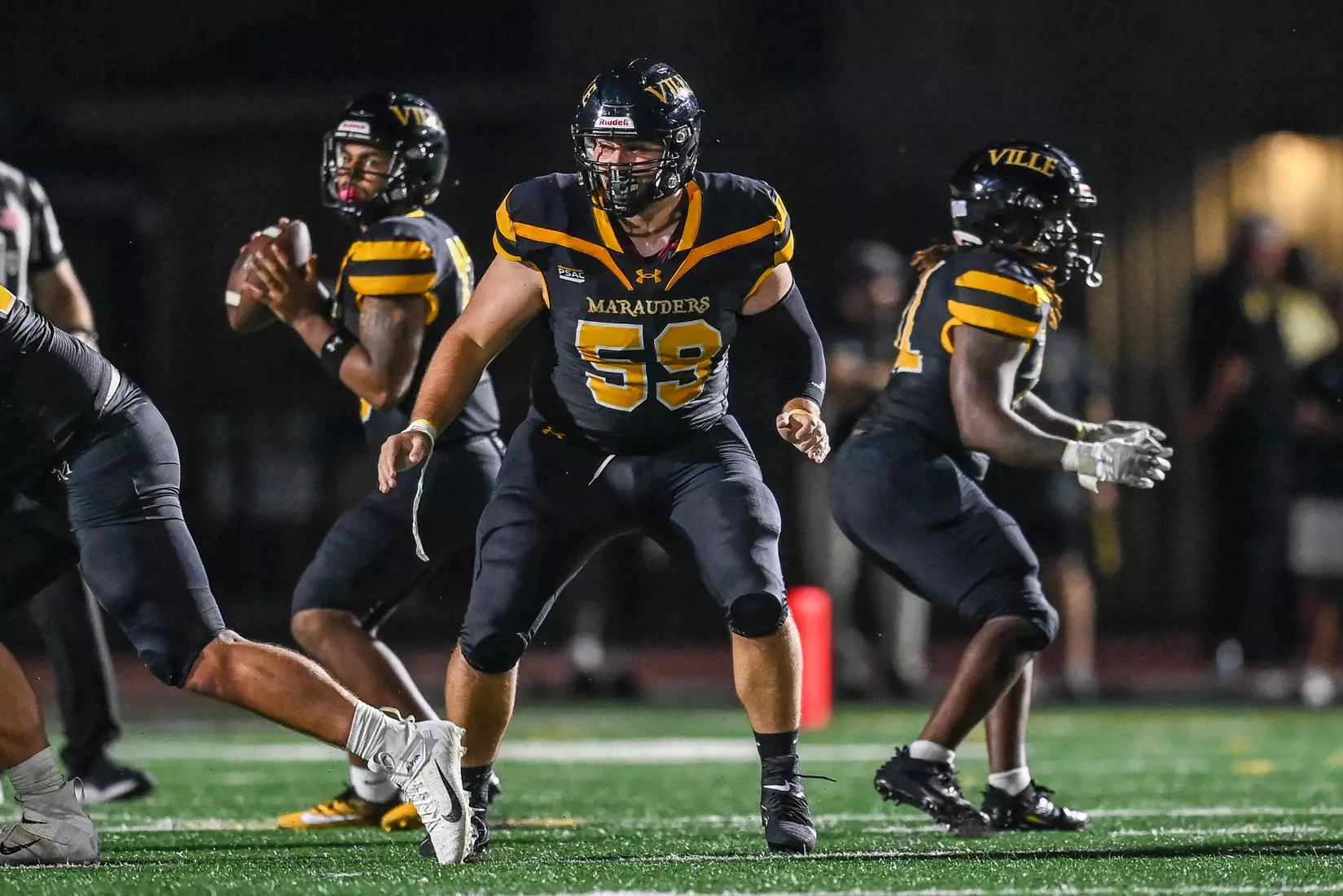 Millersville vs. Clarion football action at Biemesderfer Stadium in Millersville on Thursday, August 29, 2024. Mark Palczewski Photo.
