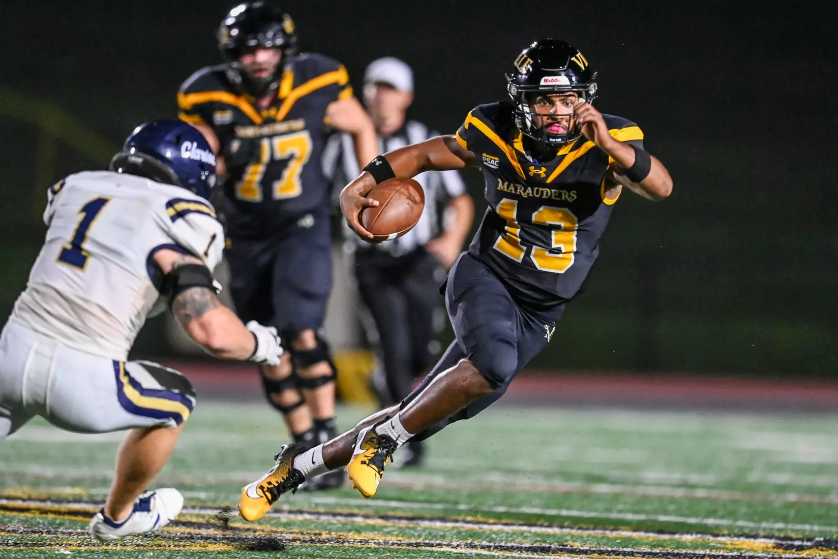 Millersville vs. Clarion football action at Biemesderfer Stadium in Millersville on Thursday, August 29, 2024. Mark Palczewski Photo.