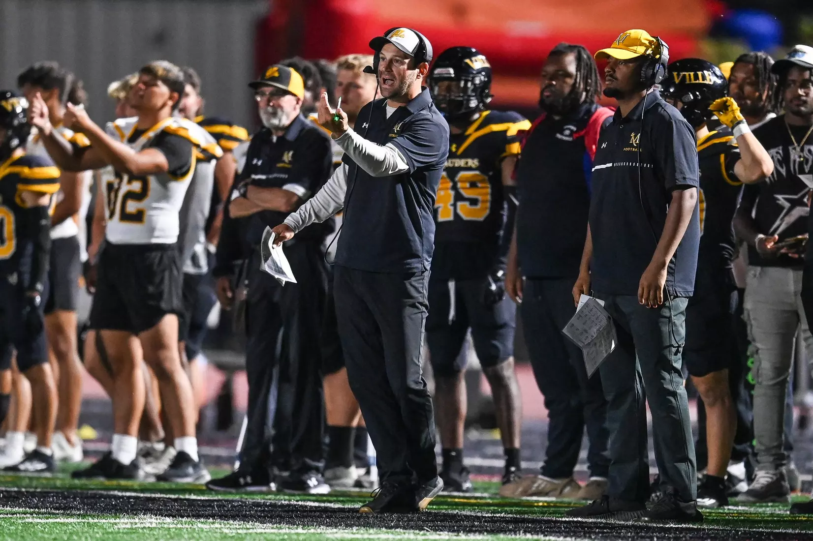 Millersville vs. Clarion football action at Biemesderfer Stadium in Millersville on Thursday, August 29, 2024. Mark Palczewski Photo.