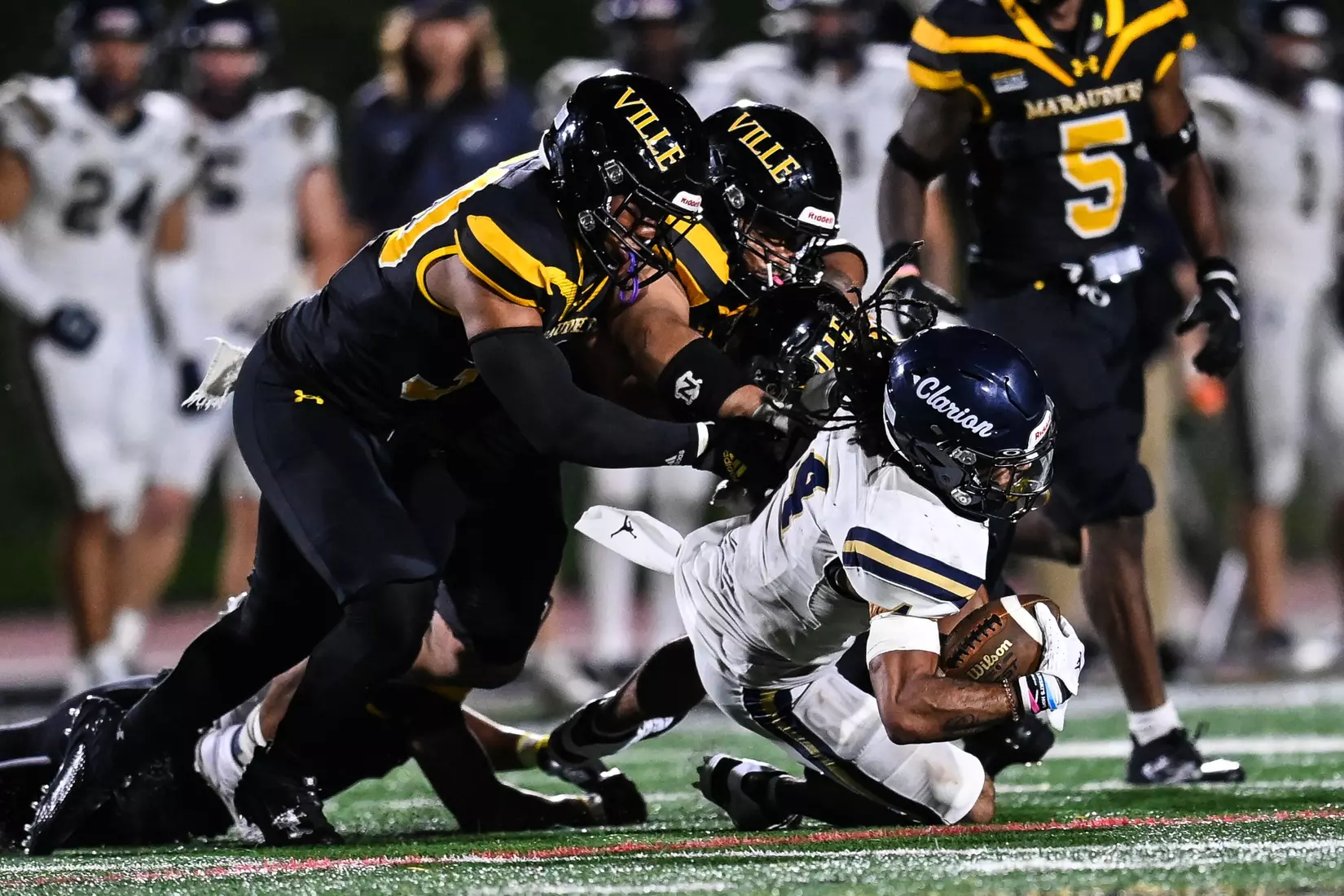 Millersville vs. Clarion football action at Biemesderfer Stadium in Millersville on Thursday, August 29, 2024. Mark Palczewski Photo.