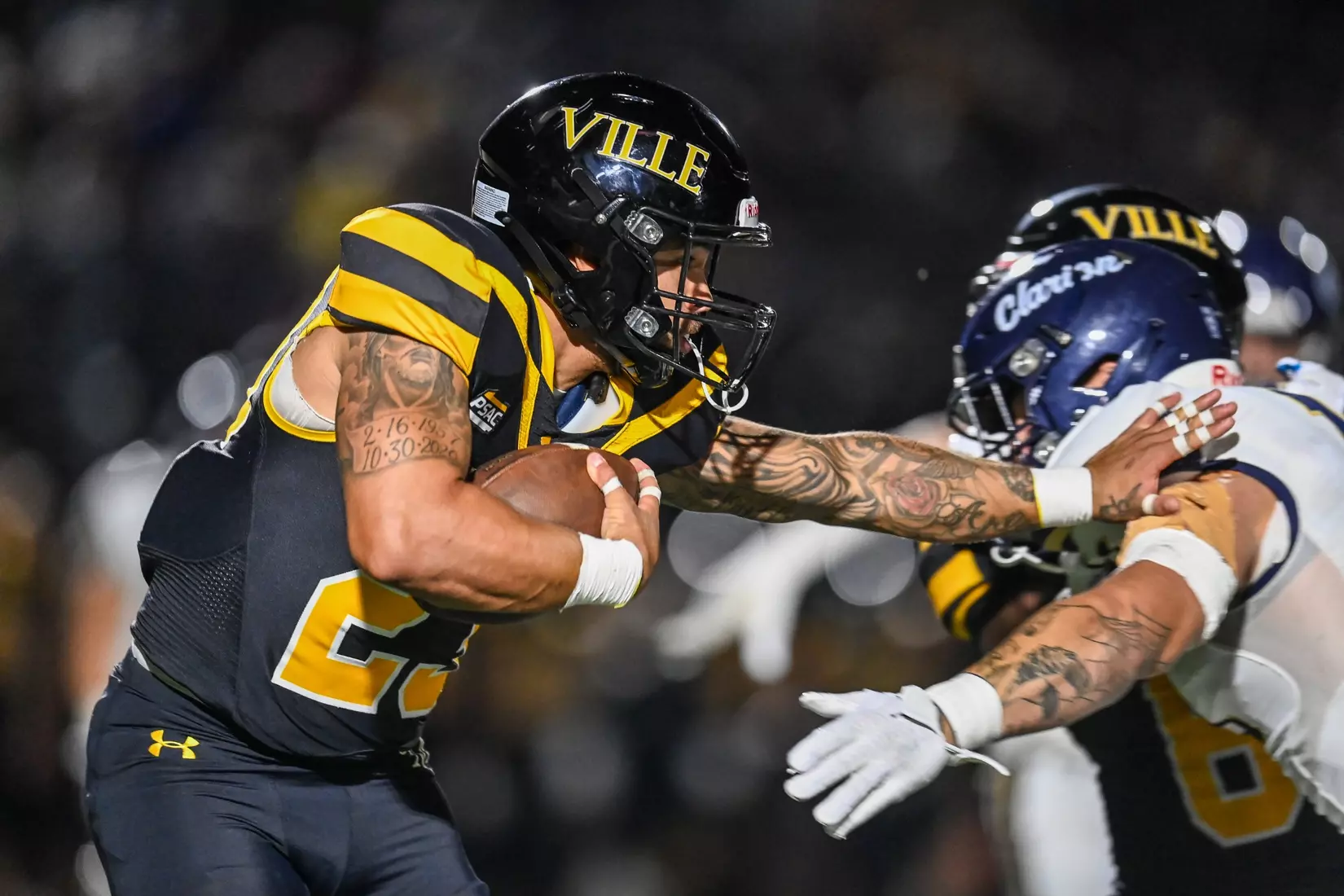 Millersville vs. Clarion football action at Biemesderfer Stadium in Millersville on Thursday, August 29, 2024. Mark Palczewski Photo.