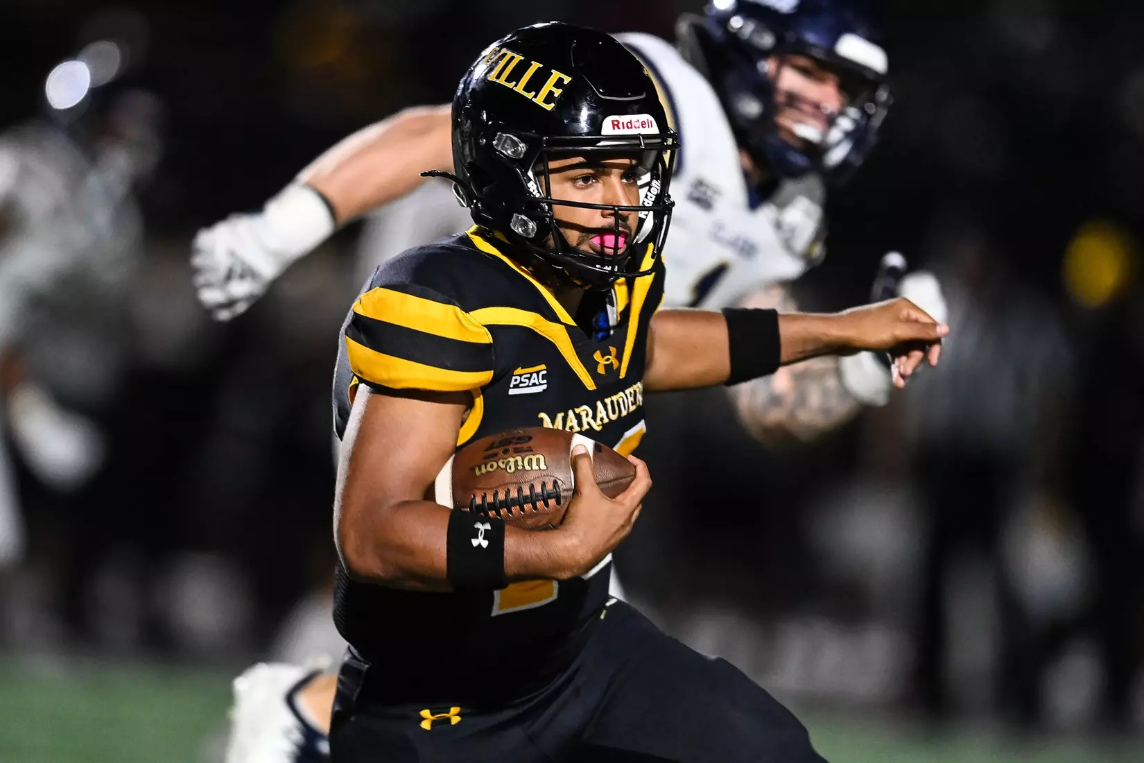 Millersville vs. Clarion football action at Biemesderfer Stadium in Millersville on Thursday, August 29, 2024. Mark Palczewski Photo.