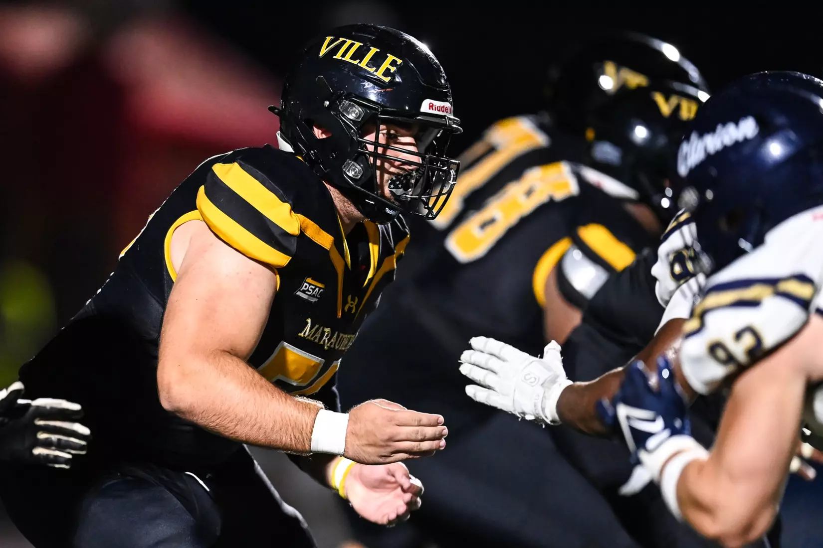 Millersville vs. Clarion football action at Biemesderfer Stadium in Millersville on Thursday, August 29, 2024. Mark Palczewski Photo.
