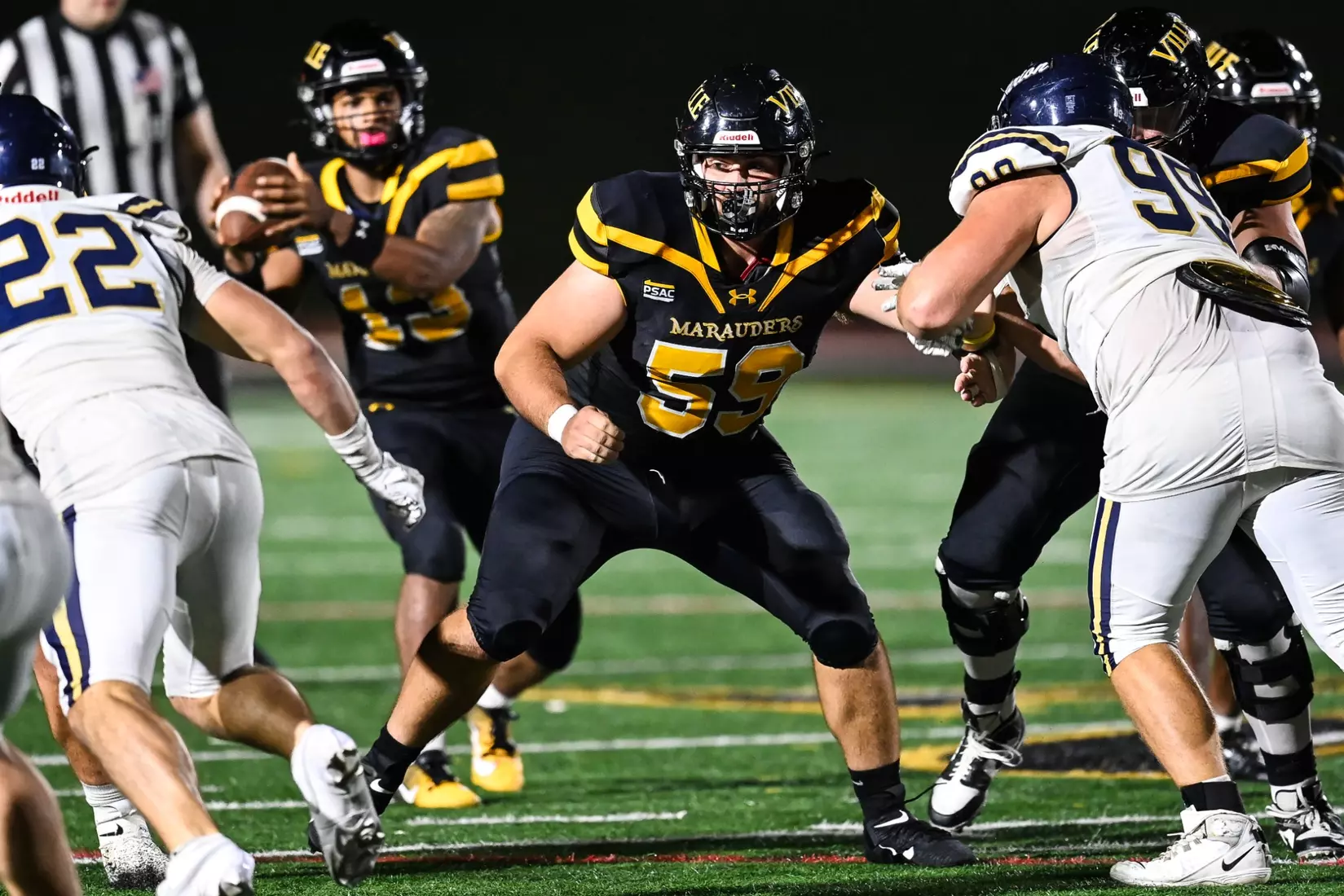 Millersville vs. Clarion football action at Biemesderfer Stadium in Millersville on Thursday, August 29, 2024. Mark Palczewski Photo.