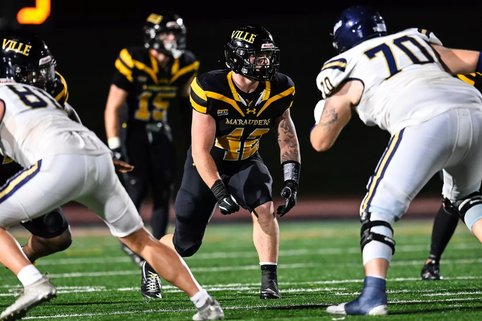 Millersville vs. Clarion football action at Biemesderfer Stadium in Millersville on Thursday, August 29, 2024. Mark Palczewski Photo.