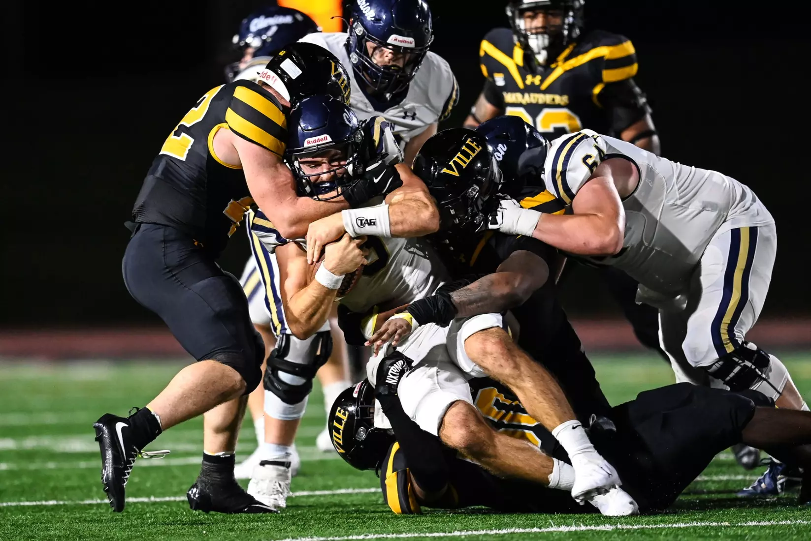 Millersville vs. Clarion football action at Biemesderfer Stadium in Millersville on Thursday, August 29, 2024. Mark Palczewski Photo.