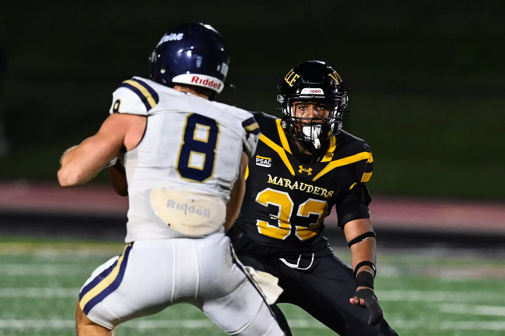 Millersville vs. Clarion football action at Biemesderfer Stadium in Millersville on Thursday, August 29, 2024. Mark Palczewski Photo.