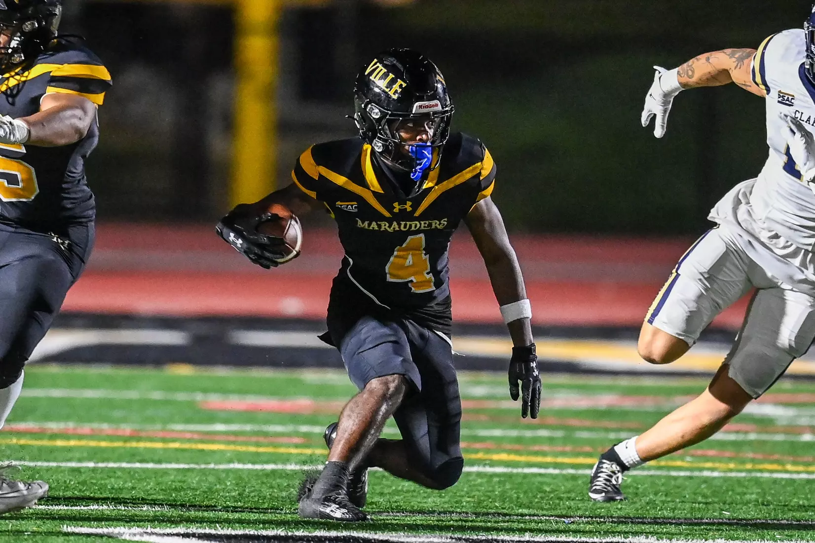 Millersville vs. Clarion football action at Biemesderfer Stadium in Millersville on Thursday, August 29, 2024. Mark Palczewski Photo.
