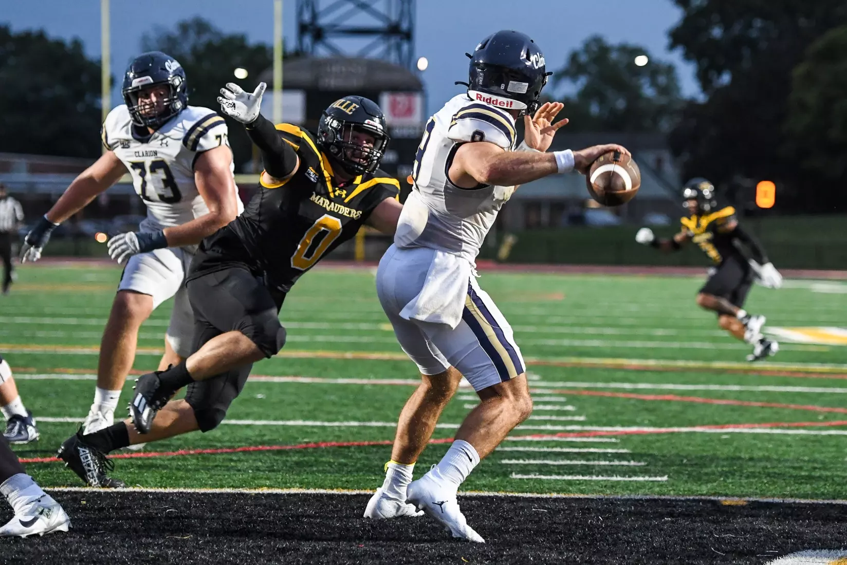Millersville vs. Clarion football action at Biemesderfer Stadium in Millersville on Thursday, August 29, 2024. Mark Palczewski Photo.