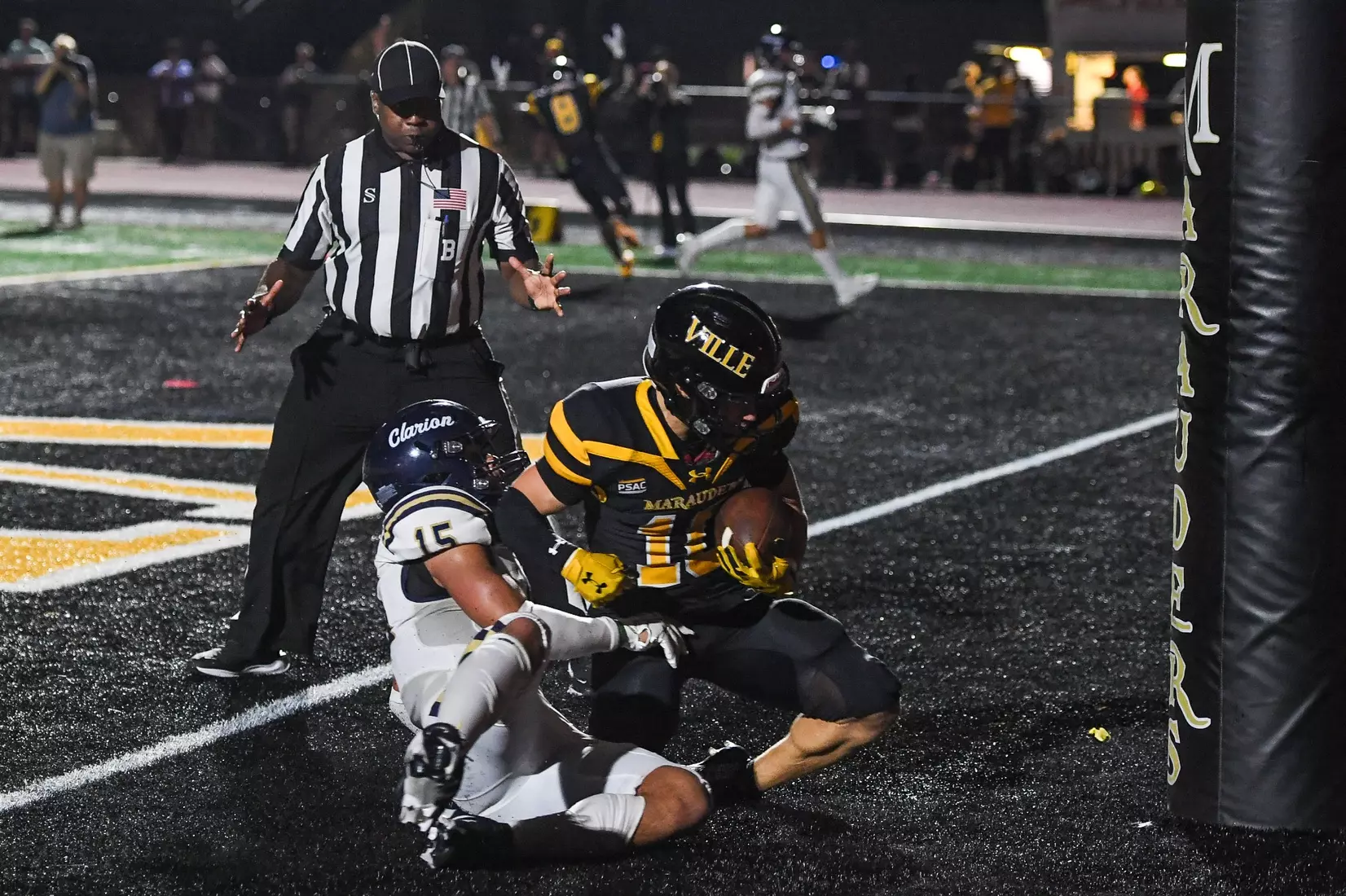 Millersville vs. Clarion football action at Biemesderfer Stadium in Millersville on Thursday, August 29, 2024. Mark Palczewski Photo.