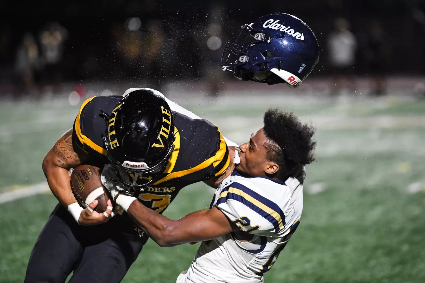 Millersville vs. Clarion football action at Biemesderfer Stadium in Millersville on Thursday, August 29, 2024. Mark Palczewski Photo.