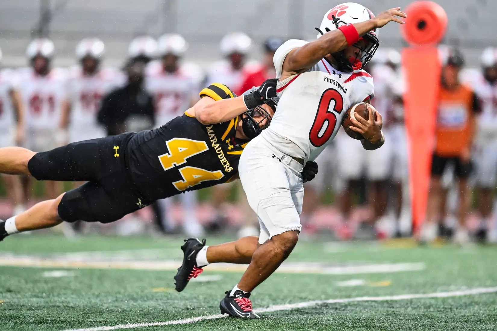 Millersville vs. Frostburg in NCAA Division II football action at Biemesderfer Stadium in Millersville on Thursday, September 4, 2025. Mark Palczewski Photo.
