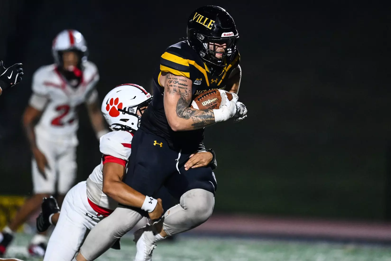 Millersville vs. Frostburg in NCAA Division II football action at Biemesderfer Stadium in Millersville on Thursday, September 4, 2025. Mark Palczewski Photo.