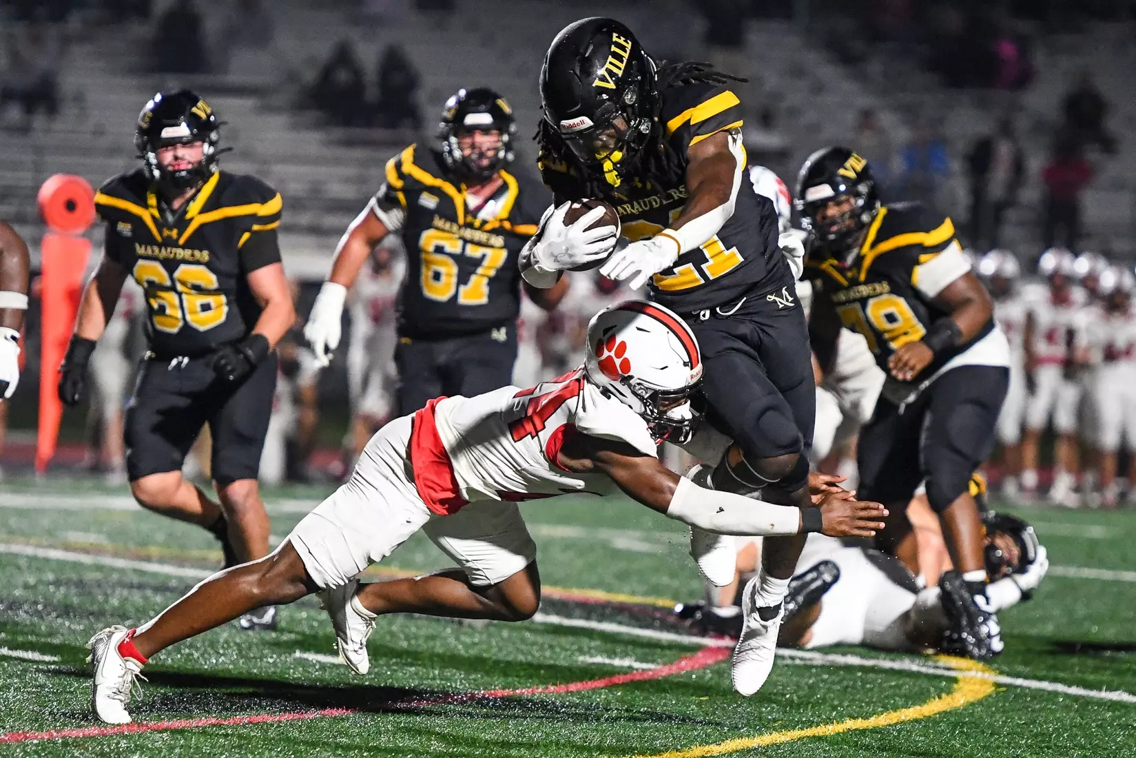 Millersville vs. Frostburg in NCAA Division II football action at Biemesderfer Stadium in Millersville on Thursday, September 4, 2025. Mark Palczewski Photo.