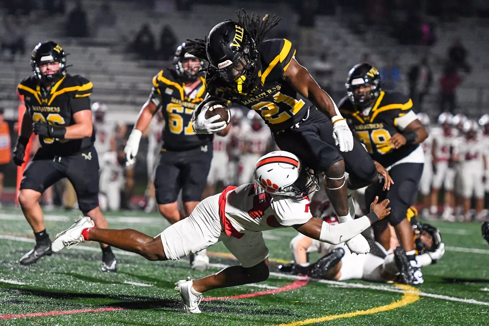 Millersville vs. Frostburg in NCAA Division II football action at Biemesderfer Stadium in Millersville on Thursday, September 4, 2025. Mark Palczewski Photo.