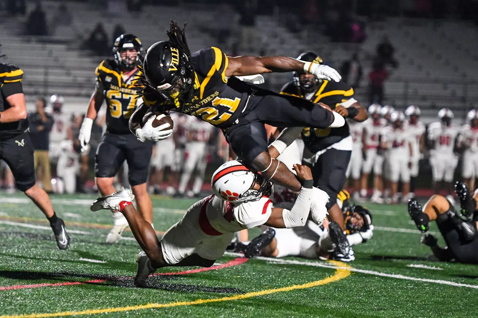 Millersville vs. Frostburg in NCAA Division II football action at Biemesderfer Stadium in Millersville on Thursday, September 4, 2025. Mark Palczewski Photo.
