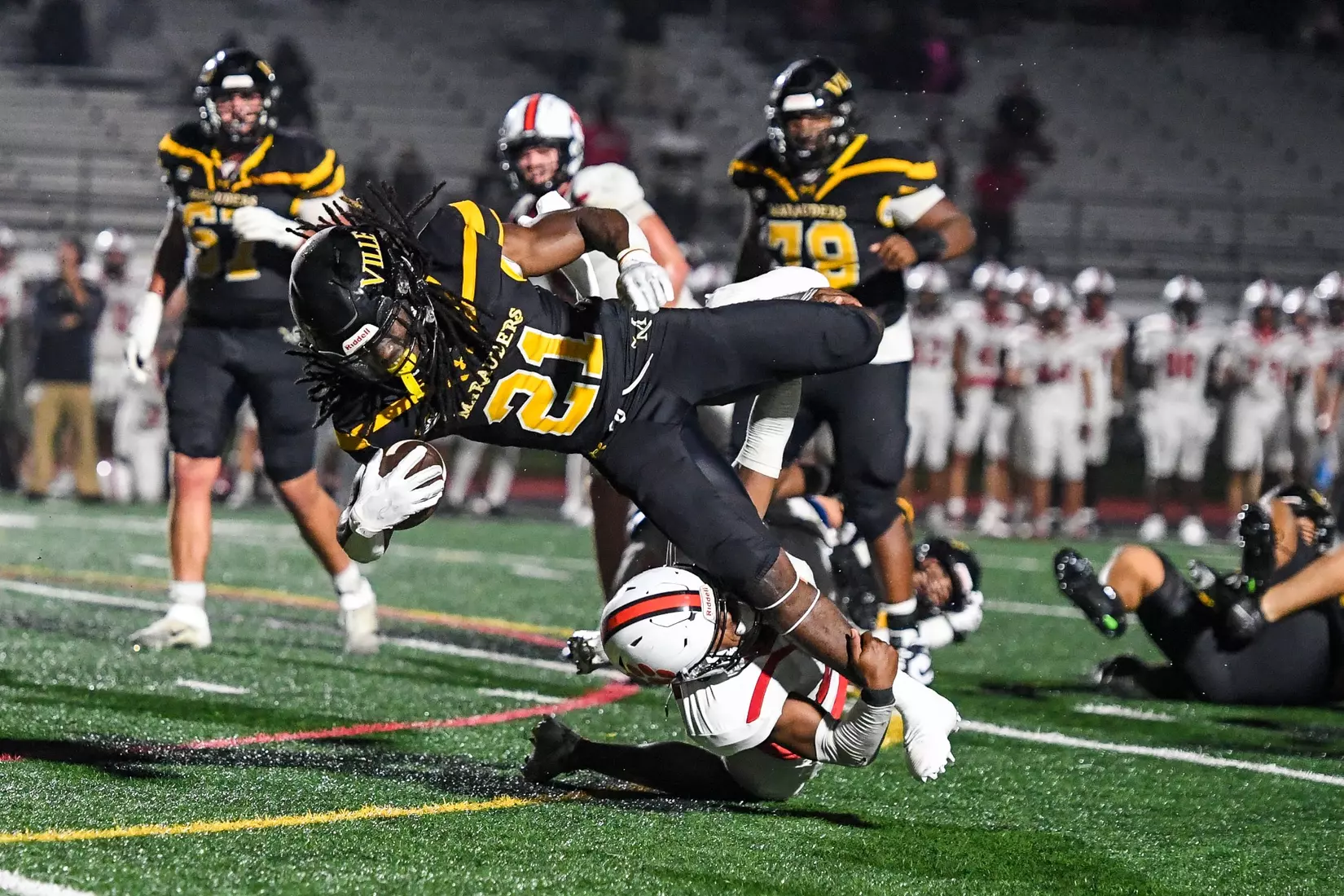 Millersville vs. Frostburg in NCAA Division II football action at Biemesderfer Stadium in Millersville on Thursday, September 4, 2025. Mark Palczewski Photo.