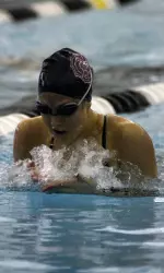 Melissa Oishi took home first place in the 400 IM (4:36.59).