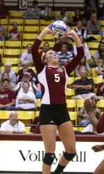 Carly Thomas and 53 assists and 21 digs