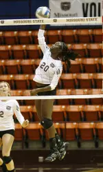 Christine McCartney had 10 kills on .500 hitting