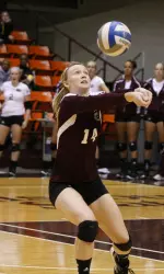 Ashley Mason had 28 digs and 9 assists