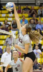 Kaitlin Jaeger hit .565 with 13 kills and no errors