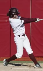 Rebecca McPherson's three-run home run busted the game open in the fourth