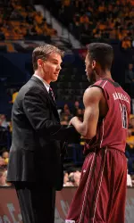 Coach Paul Lusk with Valley Freshman of the Year Marcus Marshall