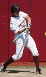 Stacia Boeckstiegel hit her first career triple against Alabama A&M