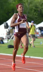 Junior Althia Maximilien won the 400 meters Sunday to complete a rare double in the event after also winning it at the MVC indoor championship in March.