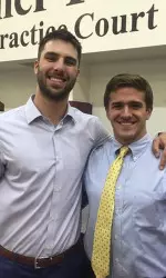 Graduating swimmers Isaac McKnight and Max Pratt were given their MAC Presidential Awards at the Maroon & White.