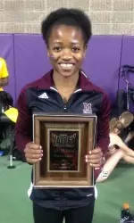 Marissa Kurtimah wins the 60-meter dash and 200-meter dash at the 2016 MVC Indoor Championships