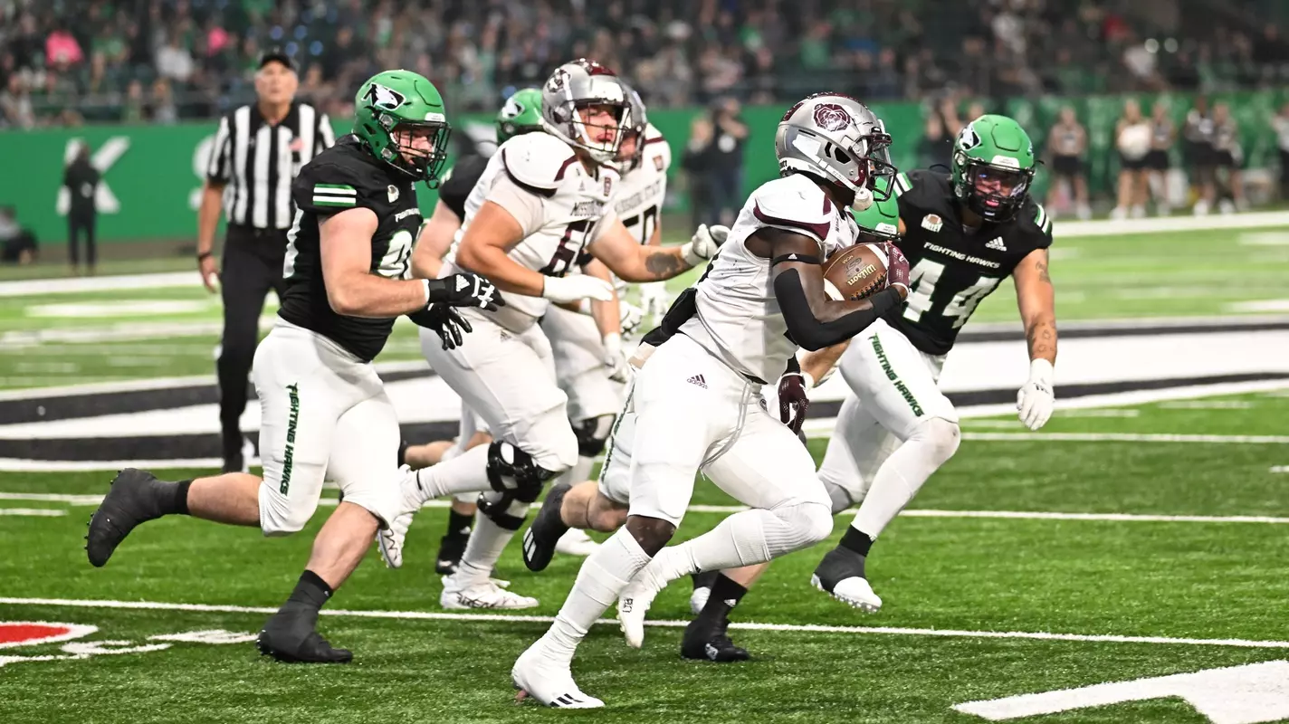during the NCAA FCS football game between the Missouri State Bears and the University of North Dakota Fighting Hawks at the Alerus Center in Grand Forks, ND on Saturday, Oct. 1, 2022.By Russell Hons
