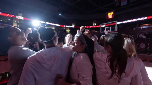 Lady Bears Huddle vs. Drake