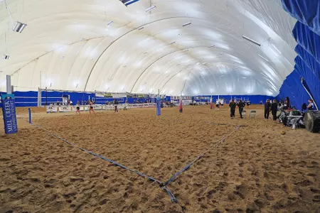 Beach Volleyball vs Hendrix on February 23, 2024. Kevin White/Missouri State University
