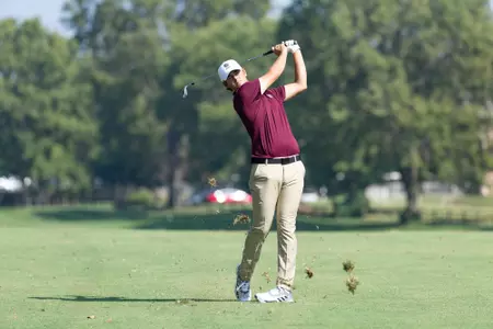 Men’s Staged golf action at Twin Oaks Golf Course on September 7, 2023. Kevin White/Missouri State University