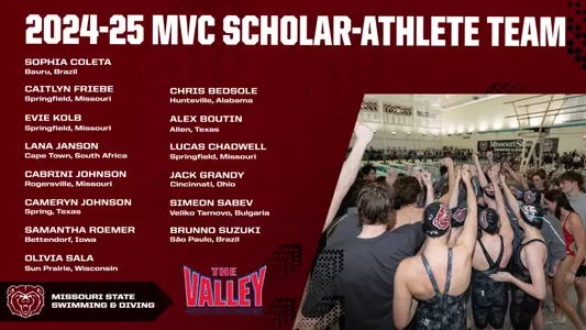 Swim & Dive 2024-25 MVC Scholar-Athlete Team
