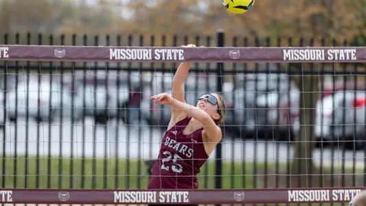 Volleyball vs Wesleyan for a win on April 1, 2025. Kevin White/Missouri State University