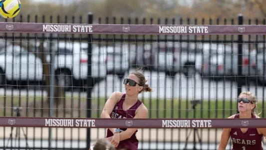 Volleyball vs Wesleyan for a win on April 1, 2025. Kevin White/Missouri State University
